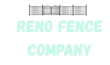 Premium Reno Fence Company shield logo with modern fence and gate icon.